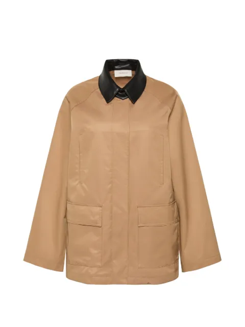 Calvin Klein contrast-collar zip-fastening jacket Neutrals LV047F518GHMS
