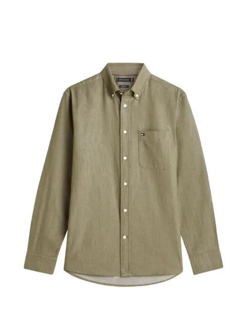 Tommy Hilfiger button-up long-sleeve shirt Green MW0MW42571MSH