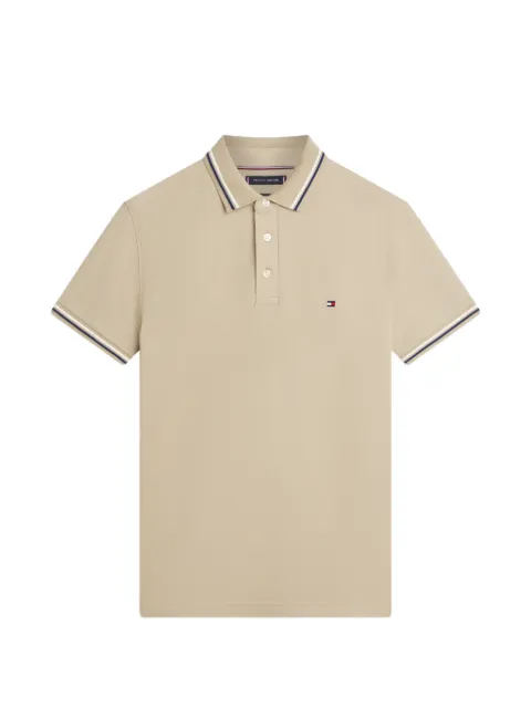 Tommy Hilfiger striped-trim polo shirt Neutrals MW0MW39993M03