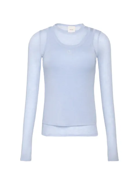 Calvin Klein long-sleeve double-layer T-shirt Blue LV044F200GC1O