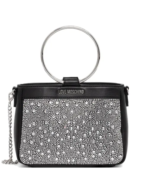 Love Moschino rhinestone ring-handle tote bag Black JC4169PP1OLW1