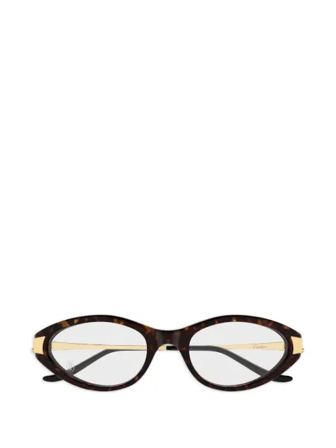 Cartier Eyewear oval-frame glasses Brown CT0633O002