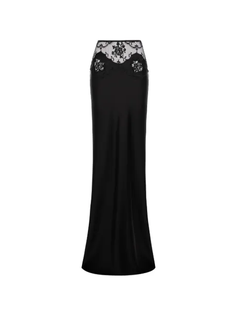 Cristina Savulescu The Obsession lace-detail maxi skirt Black SSCS25SKR02BLK