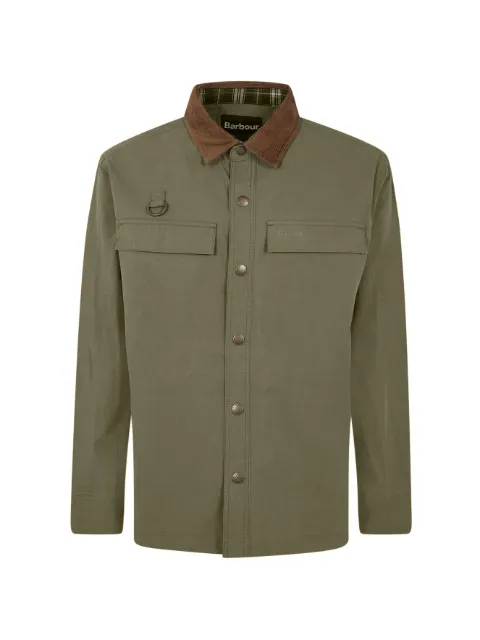 Barbour corduroy-collar shirt jacket Green MOS0460MOS
