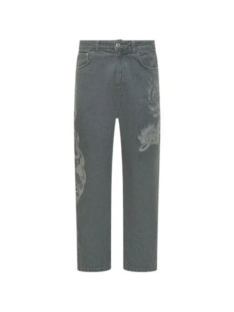 GCDS flame-detail jeans Grey C1MWQI193D069