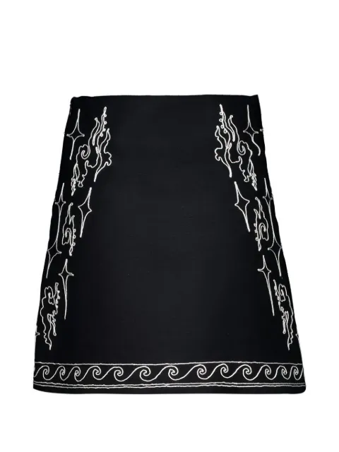 Zeus+Dione embroidery mini skirt Black CLSK0304