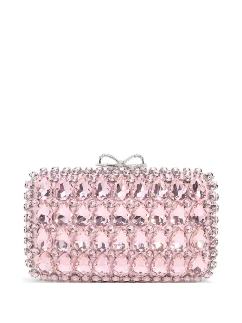 Self-Portrait embellishment clutch bag Pink SS26305A