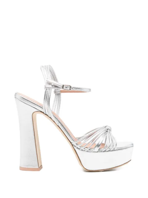 Malone Souliers knotted-strappy platform sandals Silver LUCILLE1251