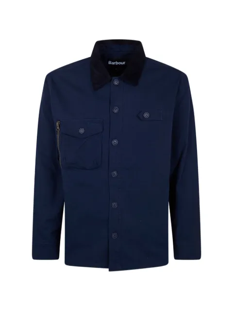 Barbour corduroy-collar shirt jacket Blue MOS0462MOS