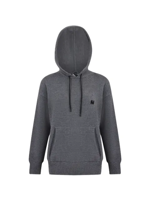MSGM embroidered-detail hoodie Grey 3940MM205257596