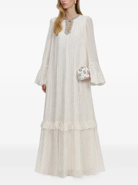 Self-Portrait ruffled maxi dress White SS26178X