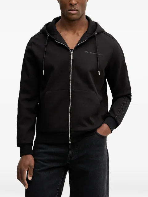 Karl Lagerfeld logo zip-up hoodie Black 705007561902