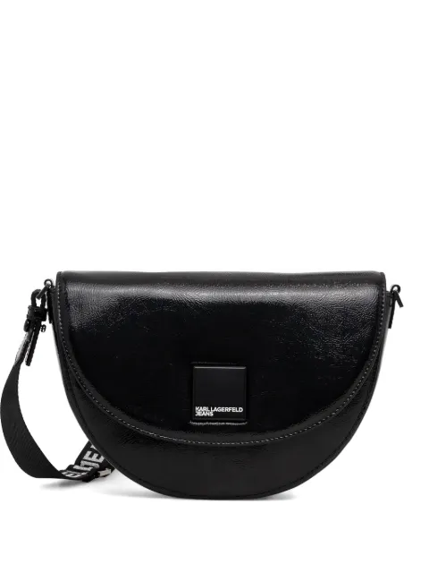 Karl Lagerfeld Jeans logo strap satchel Black B1W30142999