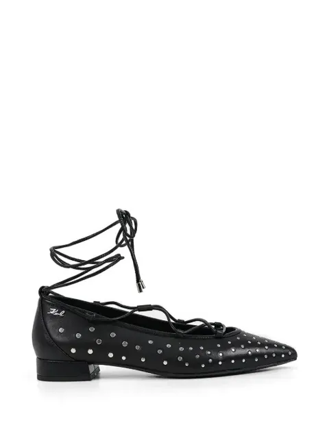 Karl Lagerfeld Kerrie studded ballet flats Black KL40156