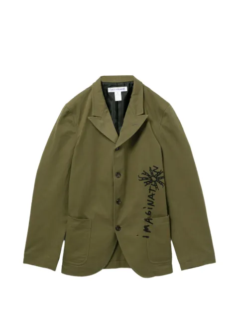 Comme Des Garçons Shirt graphic-print cotton coat Green FQJ506