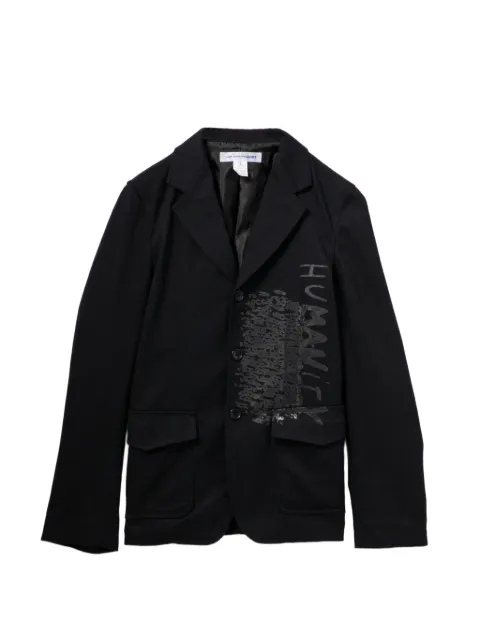 Comme Des Garçons Shirt graphic-print blazer Blue FQJ505