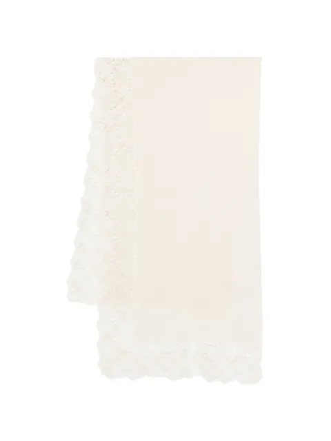 Ermanno Scervino lace trim scarf Neutrals D485R300APPYU