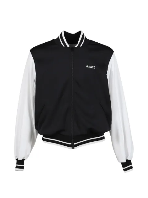 SAINT MXXXXXX rib-knit baseball jacket Black SMMK80000074