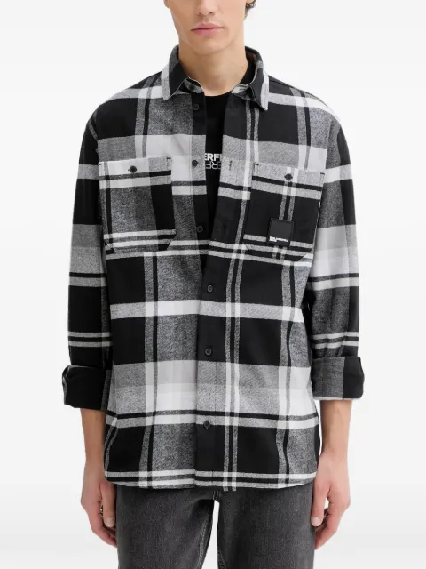 Karl Lagerfeld Jeans check patch-detail shirt Black B1M16010998