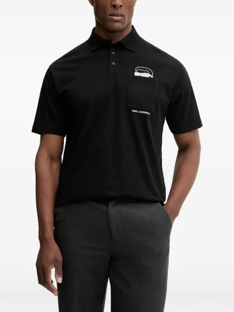 Karl Lagerfeld pocket-detail polo shirt Black 745127561225