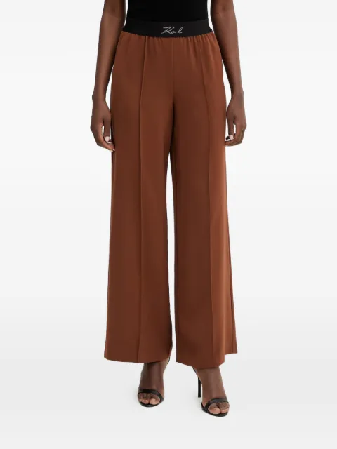 Karl Lagerfeld seam-detail flared trousers Brown B1W10014141