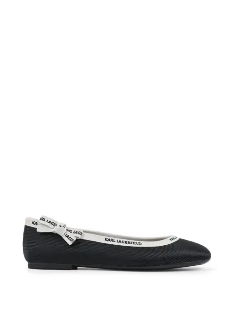 Karl Lagerfeld logo-ribbon ballet flats Black KL40129