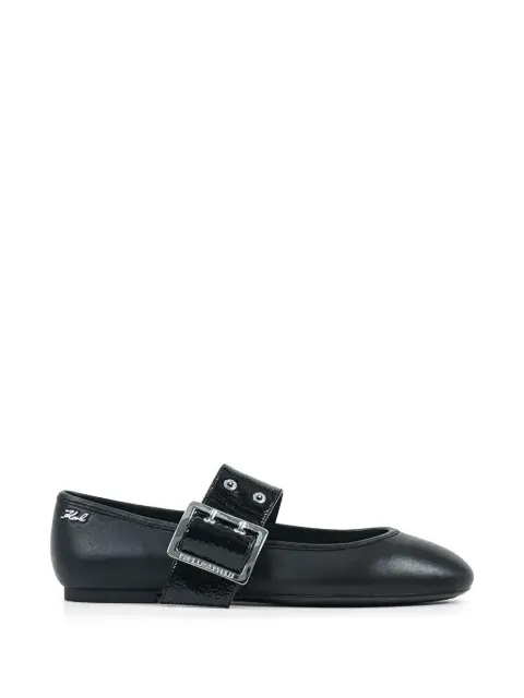 Karl Lagerfeld buckle-detail ballet flats Black KL40126