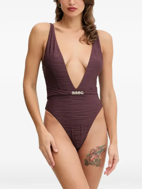 Karl Lagerfeld V-neck swimsuit Purple B1W460402FI