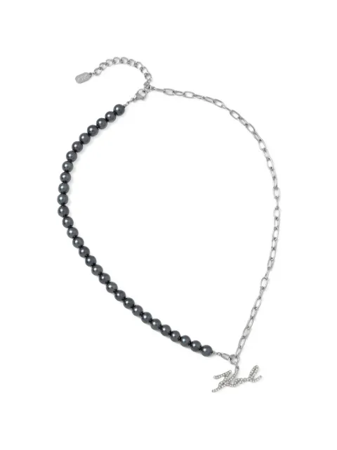 Karl Lagerfeld beaded necklace Silver KLAYR02