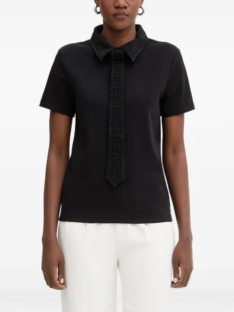 Karl Lagerfeld tie-collar T-shirt Black B1W17011999
