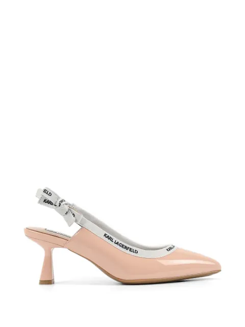Karl Lagerfeld bow-detail slingback pumps Neutrals KL30809
