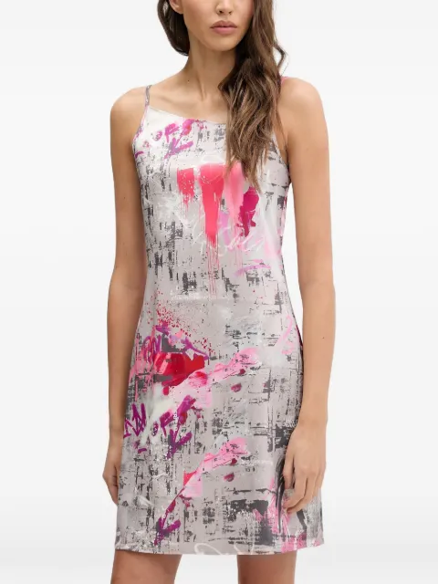 Karl Lagerfeld Jeans tie-back printed mini dress Grey B1W130331DH