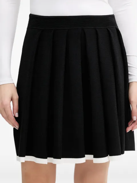 Karl Lagerfeld ribbed-trim pleated mini skirt Black B1W12003998