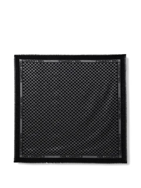 Karl Lagerfeld fringed patterned scarf Black B1W33026999