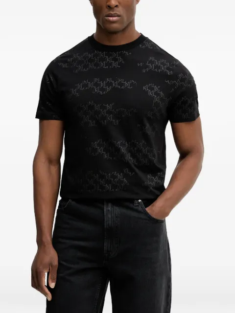 Karl Lagerfeld monogram-pattern short-sleeve T-shirt Black 755071561251