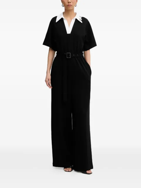 Karl Lagerfeld collared belted jumpsuit Black B1W13031999
