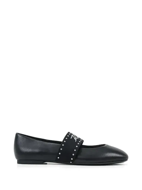 Karl Lagerfeld studded strap ballet flats Black KL40126A000