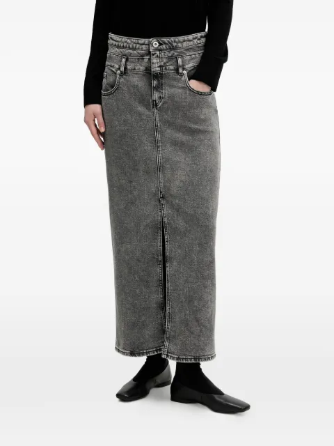 Karl Lagerfeld Jeans slit-detail denim maxi skirt Grey B1W120161BJ