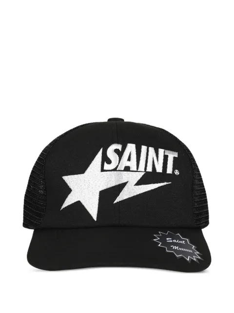 SAINT MXXXXXX logo embroidered cap Black SMMK80000C59