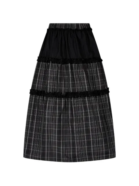 TOMBOY checked-pattern ruffled skirt Black 9106132554