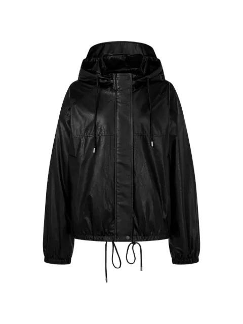 TOMBOY hooded faux leather jacket Black 9106161103