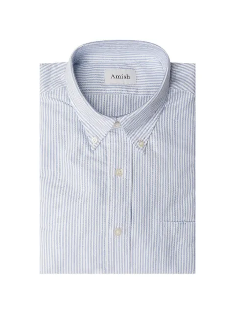 AMISH striped chest-pocket shirt Blue AMX202CQ770124