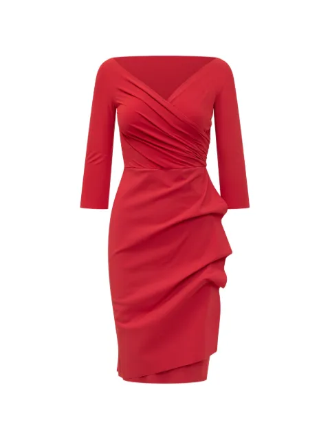 CHIARA BONI La Petite Robe ruffled v-neck dress Red ABCFLO108BS