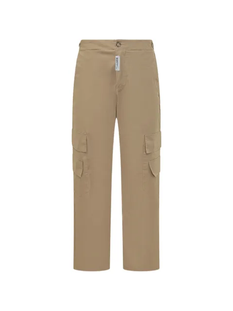 GCDS logo-patch cargo trousers Neutrals C1MWQI188T054