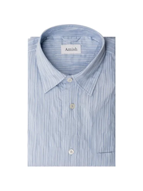 AMISH striped shirt Blue AMU108CQ74XXXX