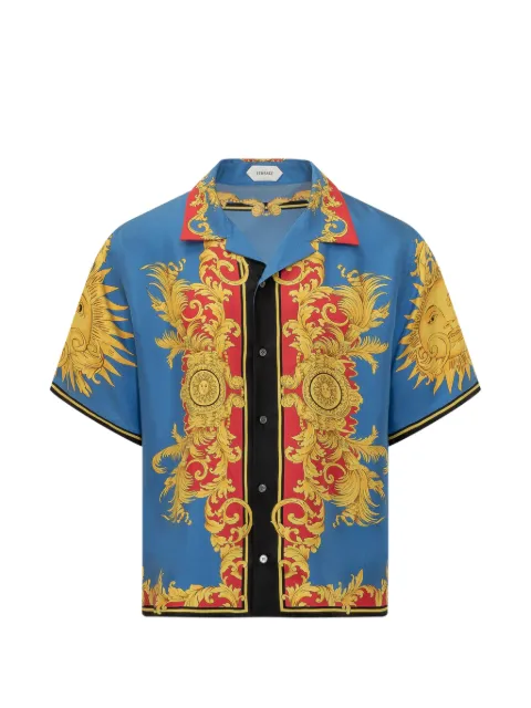 Versace printed silk twill shirt Blue 10246421A17956