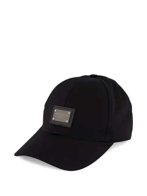 Dolce & Gabbana cotton baseball cap with branded tag Black GH590AGK313