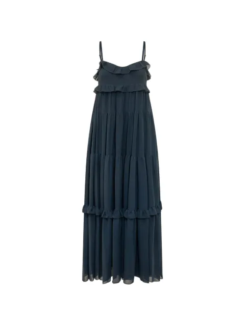 Michael Michael Kors Ruffled Georgette tiered maxi dress Blue MS683E37R3