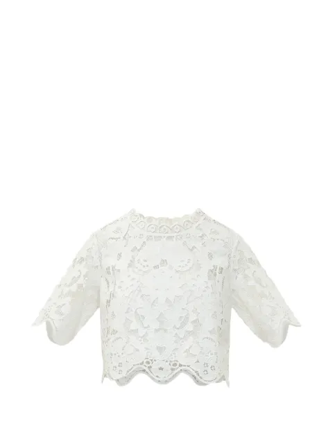 Michael Michael Kors lace-embroidered cropped T-shirt White MS640Y6KQ6