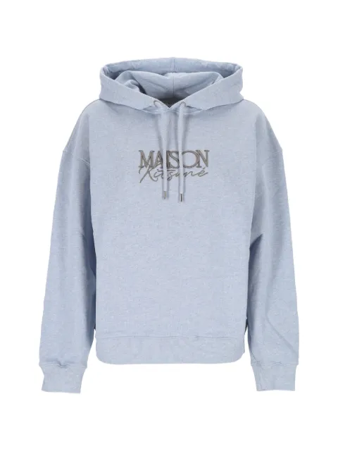 Maison Kitsuné logo-embroidered hoodie Blue QW00700KM0341